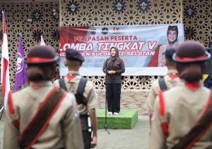 Lepas Kontingen Makassar Wakili Sulsel Lomba Pramuka Tingkat Nasional, Fatmawati: Persembahkan yang Terbaik