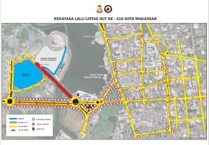 Siapkan Rekayasa Lalu Lintas, Dishub Siagakan Petugas di 17 Ruas Jalan pada Malam Puncak HUT Kota Makassar