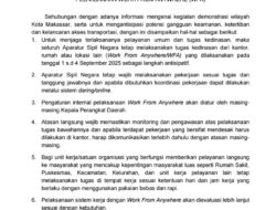 Pasca Gejolak Demonstrasi, Pemkot Makassar Berlakukan WFA, Pastikan Layanan Tak Terganggu